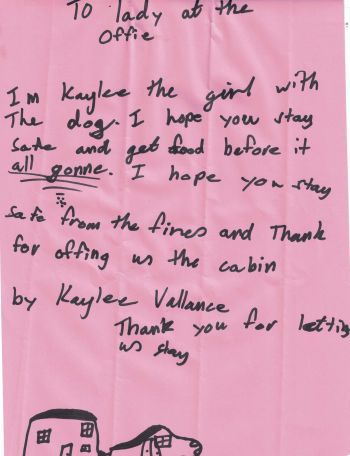 Kaylee's letter